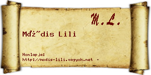 Módis Lili névjegykártya